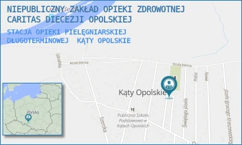 STACJA OPIEKI PIELĘGNIARSKIEJ DŁUGOTERMINOWEJ - NIEPUBLICZNY ZAKŁAD OPIEKI ZDROWOTNEJ CARITAS DIECEZJI OPOLSKIEJ - UL. ODRZAŃSKA 38D,  KĄTY OPOLSKIE