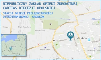 STACJA OPIEKI PIELĘGNIARSKIEJ DŁUGOTERMINOWEJ - NIEPUBLICZNY ZAKŁAD OPIEKI ZDROWOTNEJ CARITAS DIECEZJI OPOLSKIEJ - UL. WARSZAWSKA 44/8,  GRODKÓW