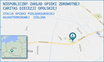 STACJA OPIEKI PIELĘGNIARSKIEJ DŁUGOTERMINOWEJ - NIEPUBLICZNY ZAKŁAD OPIEKI ZDROWOTNEJ CARITAS DIECEZJI OPOLSKIEJ - UL. PRUDNICKA 6,  ZIELINA