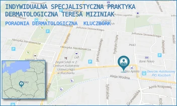 PORADNIA DERMATOLOGICZNA - INDYWIDUALNA SPECJALISTYCZNA PRAKTYKA DERMATOLOGICZNA TERESA MIZINIAK - UL. WARYŃSKIEGO 4,  KLUCZBORK