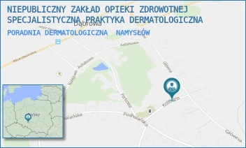PORADNIA DERMATOLOGICZNA - NIEPUBLICZNY ZAKŁAD OPIEKI ZDROWOTNEJ SPECJALISTYCZNA PRAKTYKA DERMATOLOGICZNA - UL. UL.KOŚCIELNA 2,  NAMYSŁÓW