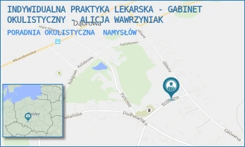 PORADNIA OKULISTYCZNA - INDYWIDUALNA PRAKTYKA LEKARSKA - GABINET OKULISTYCZNY - ALICJA WAWRZYNIAK - UL. KOŚCIELNA 2,  NAMYSŁÓW