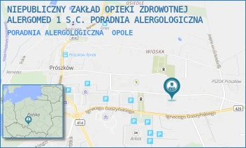 PORADNIA ALERGOLOGICZNA - NIEPUBLICZNY ZAKŁAD OPIEKI ZDROWOTNEJ ALERGOMED 1 S.C. PORADNIA ALERGOLOGICZNA - UL. TADEUSZA KOŚCIUSZKI 23/3,  OPOLE