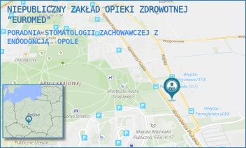 PORADNIA STOMATOLOGII ZACHOWAWCZEJ Z ENDODONCJĄ - NIEPUBLICZNY ZAKŁAD OPIEKI ZDROWOTNEJ "EUROMED" - UL. WIEJSKA 110D,  OPOLE