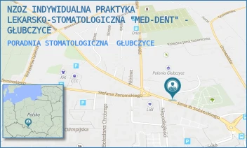 PORADNIA STOMATOLOGICZNA - NZOZ INDYWIDUALNA PRAKTYKA LEKARSKO-STOMATOLOGICZNA "MED-DENT" - GŁUBCZYCE - UL. SOBIESKIEGO 21,  GŁUBCZYCE