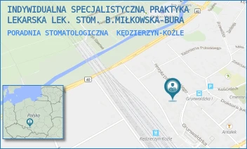 PORADNIA STOMATOLOGICZNA - INDYWIDUALNA SPECJALISTYCZNA PRAKTYKA LEKARSKA LEK. STOM. B.MIŁKOWSKA-BURA - UL. GRUNWALDZKA 19,  KĘDZIERZYN-KOŹLE