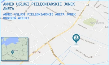 ANMED USŁUGI PIELĘGNIARSKIE ANETA JONEK - ANMED USŁUGI PIELĘGNIARSKIE JONEK ANETA - UL. SOBIESKIEGO 11,  DOBRZEŃ WIELKI