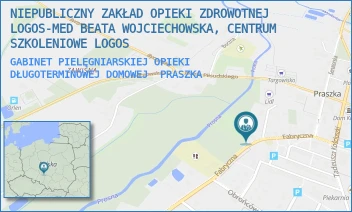 GABINET PIELĘGNIARSKIEJ OPIEKI DŁUGOTERMINOWEJ DOMOWEJ - NIEPUBLICZNY ZAKŁAD OPIEKI ZDROWOTNEJ LOGOS-MED BEATA WOJCIECHOWSKA, CENTRUM SZKOLENIOWE LOGOS - UL. FABRYCZNA 14A,  PRASZKA