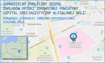 PORADNIA CHIRURGII URAZOWO-ORTOPEDYCZNEJ - SAMODZIELNY PUBLICZNY ZESPÓŁ ZAKŁADÓW OPIEKI ZDROWOTNEJ POWIATOWY SZPITAL SPECJALISTYCZNY W STALOWEJ WOLI - UL. STANISŁAWA STASZICA 4,  STALOWA WOLA