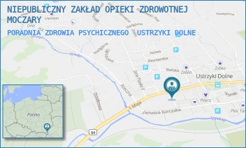 PORADNIA ZDROWIA PSYCHICZNEGO - NIEPUBLICZNY ZAKŁAD OPIEKI ZDROWOTNEJ MOCZARY - UL. 1 MAJA 14,  USTRZYKI DOLNE