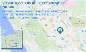 OŚRODEK ŚRODOWISKOWEJ OPIEKI PSYCHOLOGICZNEJ I PSYCHOTERAPEUTYCZNEJ DLA DZIECI I MŁODZIEŻY  W LESKU - NIEPUBLICZNY ZAKŁAD OPIEKI ZDROWOTNEJ MOCZARY - UL. RYNEK 2,  LESKO