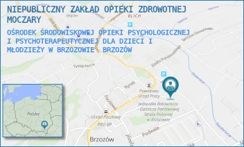 OŚRODEK ŚRODOWISKOWEJ OPIEKI PSYCHOLOGICZNEJ I PSYCHOTERAPEUTYCZNEJ DLA DZIECI I MŁODZIEŻY W BRZOZOWIE - NIEPUBLICZNY ZAKŁAD OPIEKI ZDROWOTNEJ MOCZARY - UL. KAZIMIERZOWSKA 4,  BRZOZÓW