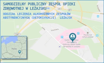 ODDZIAŁ LECZENIA ALKOHOLOWYCH ZESPOŁÓW ABSTYNENCYJNYCH (DETOKSYKACJI) - SAMODZIELNY PUBLICZNY ZESPÓŁ OPIEKI ZDROWOTNEJ W LEŻAJSKU - LEŚNA 22,  LEŻAJSK