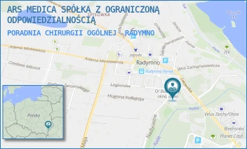 PORADNIA CHIRURGII OGÓLNEJ - ARS MEDICA SPÓŁKA Z OGRANICZONĄ ODPOWIEDZIALNOŚCIĄ - UL. LEGIONÓW 1,  RADYMNO