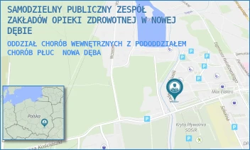 ODDZIAŁ CHORÓB WEWNĘTRZNYCH Z PODODDZIAŁEM CHORÓB PŁUC - SAMODZIELNY PUBLICZNY ZESPÓŁ ZAKŁADÓW OPIEKI ZDROWOTNEJ W NOWEJ DĘBIE - UL. KOŚCIUSZKI 1,  NOWA DĘBA