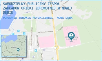 PORADNIA ZDROWIA PSYCHICZNEGO - SAMODZIELNY PUBLICZNY ZESPÓŁ ZAKŁADÓW OPIEKI ZDROWOTNEJ W NOWEJ DĘBIE - UL. M.C.SKŁODOWSKIEJ 1A,  NOWA DĘBA