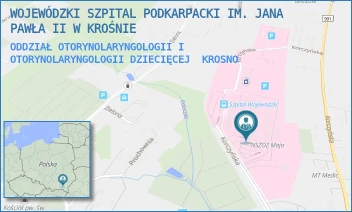 ODDZIAŁ OTORYNOLARYNGOLOGII I OTORYNOLARYNGOLOGII DZIECIĘCEJ - WOJEWÓDZKI SZPITAL PODKARPACKI IM. JANA PAWŁA II W KROŚNIE - UL. KORCZYŃSKA 57,  KROSNO