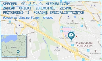 PORADNIA OKULISTYCZNA - SPECMED  SP. Z O. O. NIEPUBLICZNY  ZAKŁAD  OPIEKI  ZDROWOTNEJ  ZESPÓŁ  PRZYCHODNI  I  PORADNI SPECJALISTYCZNYCH - UL. GRODZKA 47A,  KROSNO