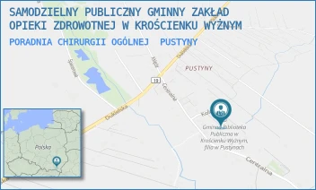 PORADNIA CHIRURGII OGÓLNEJ - SAMODZIELNY PUBLICZNY GMINNY ZAKŁAD OPIEKI ZDROWOTNEJ W KROŚCIENKU WYŻNYM - UL. KOŚCIELNA 4/A,  PUSTYNY
