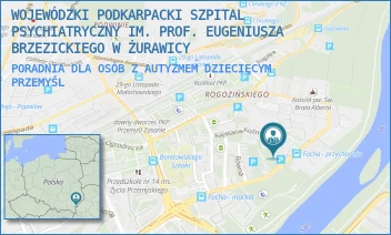 PORADNIA DLA OSÓB Z AUTYZMEM DZIECIĘCYM - WOJEWÓDZKI PODKARPACKI SZPITAL PSYCHIATRYCZNY IM. PROF. EUGENIUSZA BRZEZICKIEGO W ŻURAWICY - WYBRZEŻE MARSZAŁKA FERDYNANDA FOCHA 31,  PRZEMYŚL