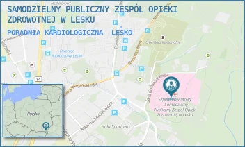 PORADNIA KARDIOLOGICZNA - SAMODZIELNY PUBLICZNY ZESPÓŁ OPIEKI ZDROWOTNEJ W LESKU - UL. KOCHANOWSKIEGO 2,  LESKO