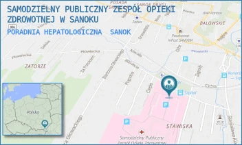 PORADNIA HEPATOLOGICZNA - SAMODZIELNY PUBLICZNY ZESPÓŁ OPIEKI ZDROWOTNEJ W SANOKU - UL. 800-LECIA 26,  SANOK