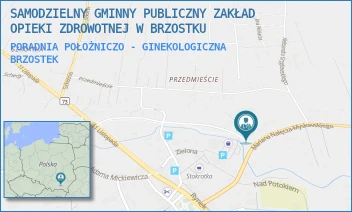PORADNIA POŁOŻNICZO - GINEKOLOGICZNA - SAMODZIELNY GMINNY PUBLICZNY ZAKŁAD OPIEKI ZDROWOTNEJ W BRZOSTKU - UL. M.N.MYSŁOWSKIEGO 7,  BRZOSTEK