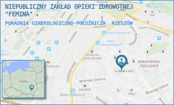 PORADNIA GINEKOLOGICZNO-POŁOŻNICZA - NIEPUBLICZNY ZAKŁAD OPIEKI ZDROWOTNEJ "FEMINA" - UL. WIKTORA ZBYSZEWSKIEGO 15,  RZESZÓW
