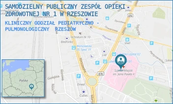 KLINICZNY ODDZIAŁ PEDIATRYCZNO - PULMONOLOGICZNY - SAMODZIELNY PUBLICZNY ZESPÓŁ OPIEKI ZDROWOTNEJ NR 1 W RZESZOWIE - UL. RYCERSKA 4,  RZESZÓW