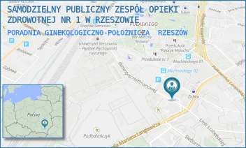PORADNIA GINEKOLOGICZNO-POŁOŻNICZA - SAMODZIELNY PUBLICZNY ZESPÓŁ OPIEKI ZDROWOTNEJ NR 1 W RZESZOWIE - UL. KLEMENTYNY HOFFMANOWEJ 8A,  RZESZÓW