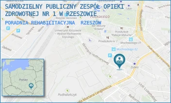 PORADNIA REHABILITACYJNA - SAMODZIELNY PUBLICZNY ZESPÓŁ OPIEKI ZDROWOTNEJ NR 1 W RZESZOWIE - UL. KLEMENTYNY HOFFMANOWEJ 8A,  RZESZÓW