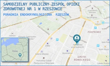 PORADNIA ENDOKRYNOLOGICZNA - SAMODZIELNY PUBLICZNY ZESPÓŁ OPIEKI ZDROWOTNEJ NR 1 W RZESZOWIE - UL. HETMAŃSKA 21,  RZESZÓW
