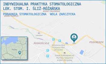 PORADNIA STOMATOLOGICZNA - INDYWIDUALNA PRAKTYKA STOMATOLOGICZNA LEK. STOM. I. ŚLIŻ-RÓŻAŃSKA - WOLA ZARCZYCKA 405A,  WOLA ZARCZYCKA