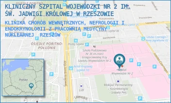 KLINIKA CHORÓB WEWNĘTRZNYCH, NEFROLOGII I ENDOKRYNOLOGII Z PRACOWNIĄ MEDYCYNY NUKLEARNEJ - KLINICZNY SZPITAL WOJEWÓDZKI NR 2 IM. ŚW. JADWIGI KRÓLOWEJ W RZESZOWIE - UL. LWOWSKA 60,  RZESZÓW