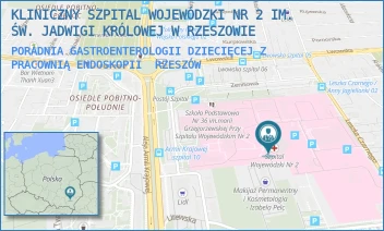 PORADNIA GASTROENTEROLOGII DZIECIĘCEJ Z PRACOWNIĄ ENDOSKOPII - KLINICZNY SZPITAL WOJEWÓDZKI NR 2 IM. ŚW. JADWIGI KRÓLOWEJ W RZESZOWIE - UL. LWOWSKA 60,  RZESZÓW