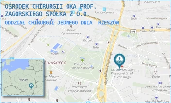 ODDZIAŁ CHIRURGII JEDNEGO DNIA - OŚRODEK CHIRURGII OKA PROF. ZAGÓRSKIEGO W RZESZOWIE SPÓŁKA Z OGRANICZONĄ ODPOWIEDZIALNOŚCIĄ. - UL. STANISŁAWA MONIUSZKI 8,  RZESZÓW