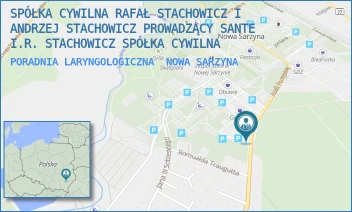PORADNIA LARYNGOLOGICZNA - SPÓŁKA CYWILNA RAFAŁ STACHOWICZ I PIOTR STACHOWICZ PROWADZĄCY SANTE I.R. STACHOWICZ SPÓŁKA CYWILNA - UL. AZALII PONTYJSKIEJ 1A,  NOWA SARZYNA
