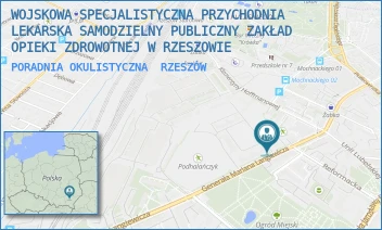 PORADNIA OKULISTYCZNA - WOJSKOWA SPECJALISTYCZNA PRZYCHODNIA LEKARSKA SAMODZIELNY PUBLICZNY ZAKŁAD OPIEKI ZDROWOTNEJ W RZESZOWIE - UL. GEN. MARIANA LANGIEWICZA 4,  RZESZÓW