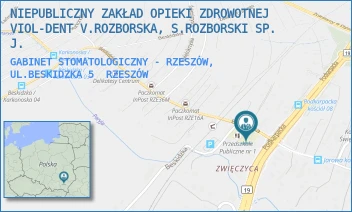 GABINET STOMATOLOGICZNY - RZESZÓW, UL.BESKIDZKA 5 - NIEPUBLICZNY ZAKŁAD OPIEKI ZDROWOTNEJ VIOL-DENT V.ROZBORSKA, S.ROZBORSKI SP. J. - BESKIDZKA 5,  RZESZÓW