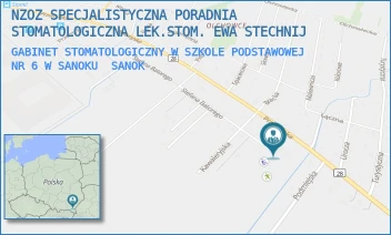 GABINET STOMATOLOGICZNY W SZKOLE PODSTAWOWEJ NR 6 W SANOKU - NZOZ SPECJALISTYCZNA PORADNIA STOMATOLOGICZNA LEK.STOM. EWA STECHNIJ - UL. PRZEMYSKA 80,  SANOK