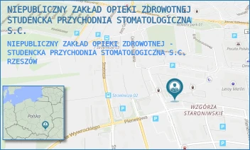 NIEPUBLICZNY ZAKŁAD OPIEKI ZDROWOTNEJ - STUDENCKA PRZYCHODNIA STOMATOLOGICZNA S.C. - NIEPUBLICZNY ZAKŁAD OPIEKI ZDROWOTNEJ STUDENCKA PRZYCHODNIA STOMATOLOGICZNA S.C. - UL. KRAJOBRAZOWA 10/6L,  RZESZÓW
