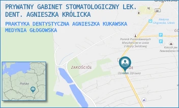 PRAKTYKA DENTYSTYCZNA AGNIESZKA KUKAWSKA - PRYWATNY GABINET STOMATOLOGICZNY LEK. DENT. AGNIESZKA KRÓLICKA - 557,  MEDYNIA GŁOGOWSKA