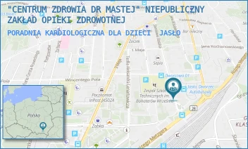 PORADNIA KARDIOLOGICZNA DLA DZIECI - "CENTRUM ZDROWIA DR MASTEJ" NIEPUBLICZNY ZAKŁAD OPIEKI ZDROWOTNEJ - UL. STANISŁAWA STASZICA 21,  JASŁO