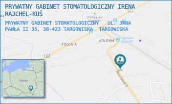 PRYWATNY GABINET STOMATOLOGICZNY   UL. JANA PAWŁA II 35, 38-423 TARGOWISKA - PRYWATNY GABINET STOMATOLOGICZNY IRENA RAJCHEL-KUŚ - UL. JANA PAWŁA II 35,  TARGOWISKA