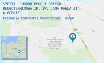 PRACOWNIA TOMOGRAFII KOMPUTEROWEJ - SZPITAL CHORÓB PŁUC I OPIEKA DŁUGOTERMINOWA IM. ŚW. JANA PAWŁA II W GÓRNIE - UL. RZESZOWSKA 5,  GÓRNO