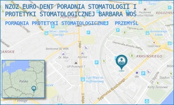 PORADNIA PROTETYKI STOMATOLOGICZNEJ - NZOZ EURO-DENT PORADNIA STOMATOLOGII I PROTETYKI STOMATOLOGICZNEJ BARBARA WOŚ - UL. KOSYNIERÓW 1,  PRZEMYŚL