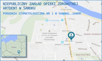 PORADNIA STOMATOLOGICZNA NR 1 W SANOKU - NIEPUBLICZNY ZAKŁAD OPIEKI ZDROWOTNEJ ARTDENT W SANOKU - JANA PAWŁA II 38,  SANOK
