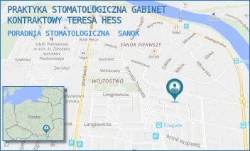 PORADNIA STOMATOLOGICZNA - PRAKTYKA STOMATOLOGICZNA GABINET KONTRAKTOWY TERESA HESS - UL. ZYGMUNTA KRASIŃSKIEGO 17A,  SANOK