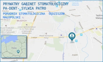 PORADNIA STOMATOLOGICZNA - PRYWATNY GABINET STOMATOLOGICZNY PA-DENT- SYLWIA PATRO - UL. 3-GO MAJA 27/1,  SĘDZISZÓW MAŁOPOLSKI