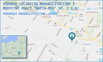 PORADNIA REHABILITACYJNA - OŚRODEK LECZNICZO-REHABILITACYJNY I MEDYCYNY PRACY "NAFTA-MED" SPÓŁKA Z OGRANICZONĄ ODPOWIEDZIALNOŚCIĄ - UL. DASZYŃSKIEGO 20 A,  SANOK